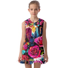 City Rose 2-gigapixel-art-scale-4 00x Kids  Pilgrim Collar Ruffle Hem Dress by BrightWear