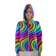 Swirl Twirl Design Pattern Waves Women s Hooded Windbreaker