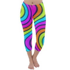 Swirl Twirl Design Pattern Waves Capri Winter Leggings 