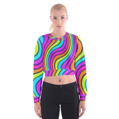 Swirl Twirl Design Pattern Waves Cropped Sweatshirt