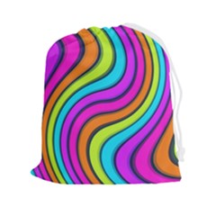 Swirl Twirl Design Pattern Waves Drawstring Pouch (2xl) by Loisa77