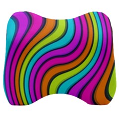 Swirl Twirl Design Pattern Waves Velour Head Support Cushion by Loisa77