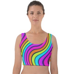 Swirl Twirl Design Pattern Waves Velvet Crop Top by Loisa77