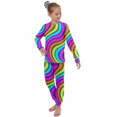 Swirl Twirl Design Pattern Waves Kids  Long Sleeve Set 