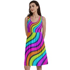 Swirl Twirl Design Pattern Waves Classic Skater Dress by Loisa77