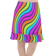 Swirl Twirl Design Pattern Waves Fishtail Chiffon Skirt by Loisa77