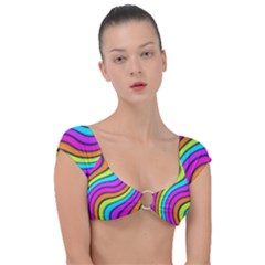 Swirl Twirl Design Pattern Waves Cap Sleeve Ring Bikini Top by Loisa77