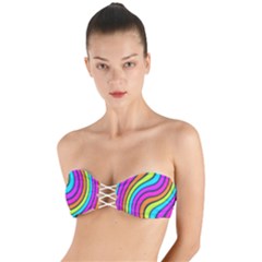 Swirl Twirl Design Pattern Waves Twist Bandeau Bikini Top by Loisa77