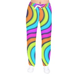 Swirl Twirl Design Pattern Waves Women Velvet Drawstring Pants