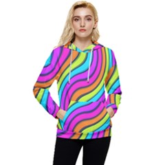 Swirl Twirl Design Pattern Waves Women s Lightweight Drawstring Hoodie