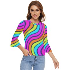 Swirl Twirl Design Pattern Waves Bell Sleeve Top