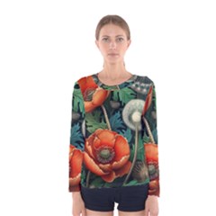 Flower Poppies Women s Long Sleeve T-shirt