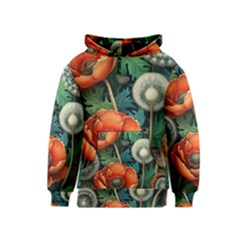 Flower Poppies Kids  Pullover Hoodie