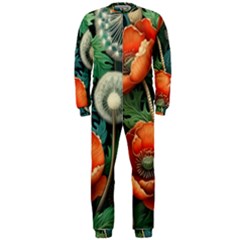 Flower Poppies Onepiece Jumpsuit (men)