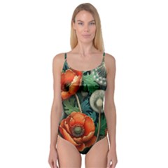 Flower Poppies Camisole Leotard  by Loisa77