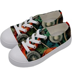 Flower Poppies Kids  Low Top Canvas Sneakers by Loisa77