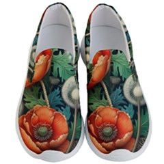 Flower Poppies Men s Lightweight Slip Ons by Loisa77