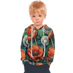 Flower Poppies Kids  Overhead Hoodie