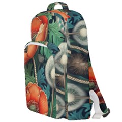 Flower Poppies Double Compartment Backpack by Loisa77