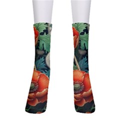 Flower Poppies Crew Socks by Loisa77