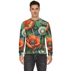 Flower Poppies Men s Fleece Sweatshirt by Loisa77