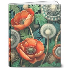 Flower Poppies 8  X 10  Softcover Notebook by Loisa77