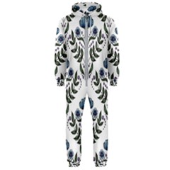 Flower Seamless Pattern Victorian Hooded Jumpsuit (men)