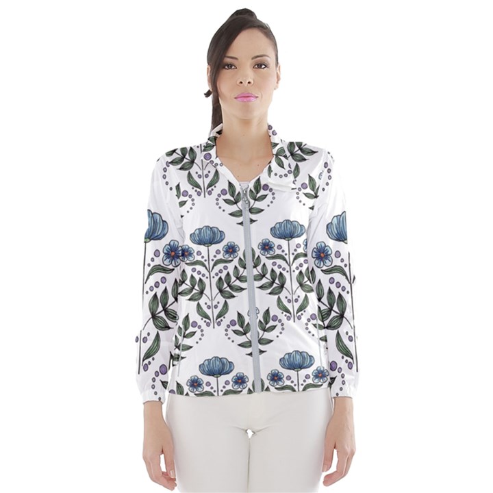 Flower Seamless Pattern Victorian Women s Windbreaker