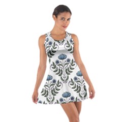 Flower Seamless Pattern Victorian Cotton Racerback Dress