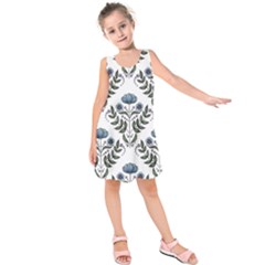 Flower Seamless Pattern Victorian Kids  Sleeveless Dress