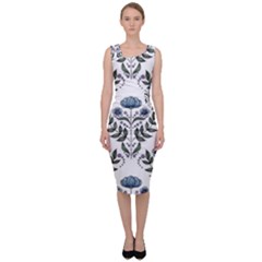 Flower Seamless Pattern Victorian Sleeveless Pencil Dress