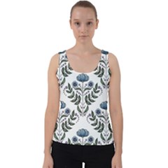 Flower Seamless Pattern Victorian Velvet Tank Top