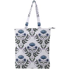 Flower Seamless Pattern Victorian Double Zip Up Tote Bag by Loisa77