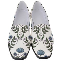 Flower Seamless Pattern Victorian Women s Classic Loafer Heels