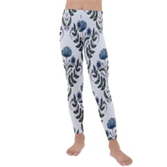 Flower Seamless Pattern Victorian Kids  Lightweight Velour Leggings