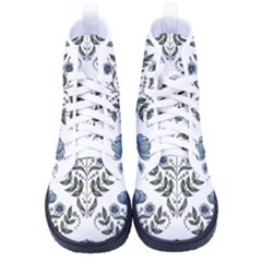 Flower Seamless Pattern Victorian Women s High-top Canvas Sneakers