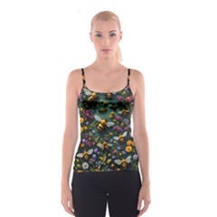 Bees Colony Flowers Spaghetti Strap Top