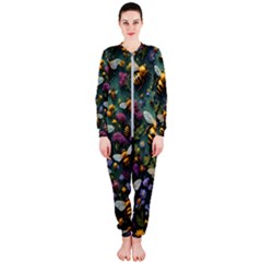 Bees Colony Flowers Onepiece Jumpsuit (ladies)