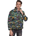 Bees Colony Flowers Men s Puffer Bubble Jacket Coat View3