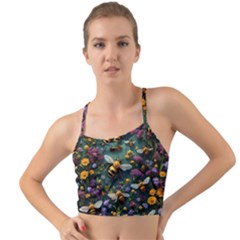 Bees Colony Flowers Mini Tank Bikini Top by Loisa77