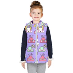 Cloud Seamless Pattern Kids  Hooded Puffer Vest