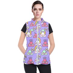 Cloud Seamless Pattern Women s Puffer Vest