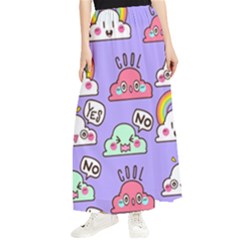 Cloud Seamless Pattern Maxi Chiffon Skirt