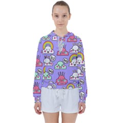 Cloud Seamless Pattern Women s Tie Up Sweat