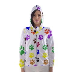 Pawprints Paw Prints Paw Animal Women s Hooded Windbreaker by Apen