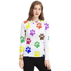 Pawprints Paw Prints Paw Animal Women s Long Sleeve Rash Guard by Apen