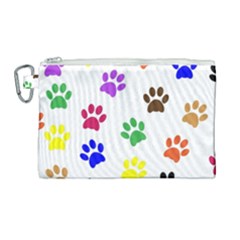 Pawprints Paw Prints Paw Animal Canvas Cosmetic Bag (large) by Apen