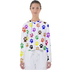 Pawprints Paw Prints Paw Animal Women s Slouchy Sweat