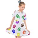 Pawprints Paw Prints Paw Animal Kids  Short Sleeve Shirt Dress View1