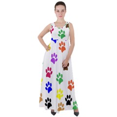 Pawprints Paw Prints Paw Animal Empire Waist Velour Maxi Dress by Apen